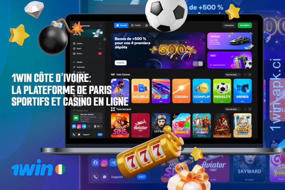 1win est un site populaire auprès des amateurs de paris sportifs et de casinos en ligne parmi les habitants de la Côte d'Ivoire